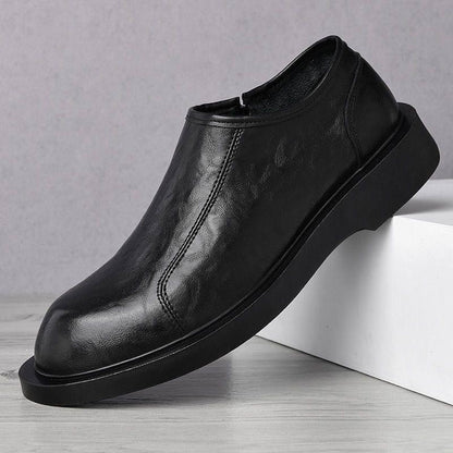 Winter velvet soft sole leather shoes