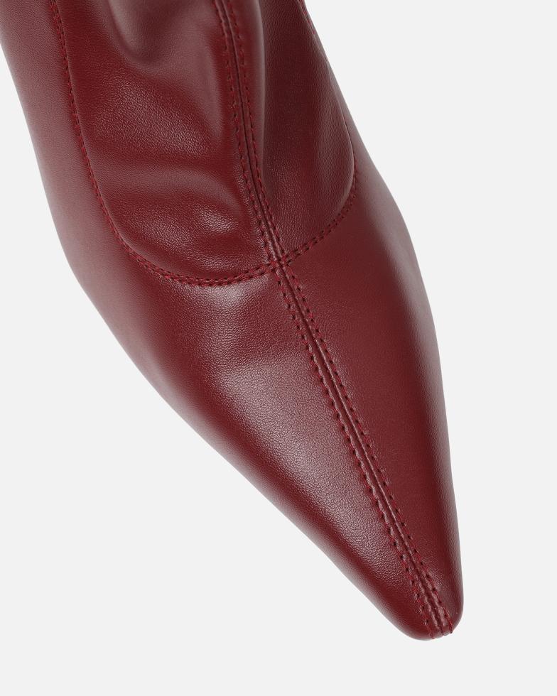 Hades Burgundy Stretch Over The Knee Boots