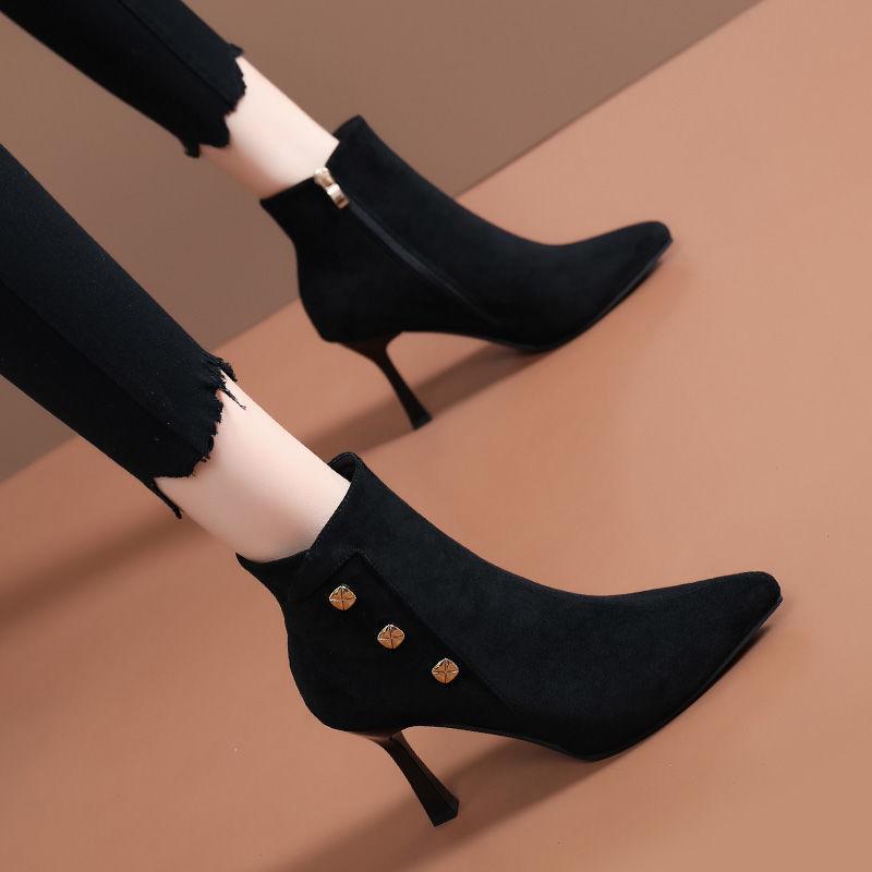 Suede stiletto boots