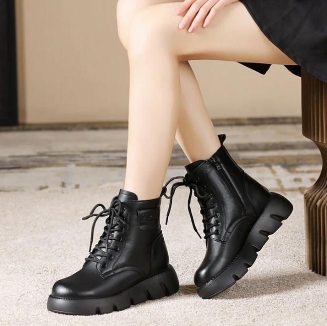 Women's high top leather boots