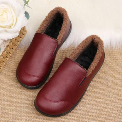 Women's leather cotton shoes