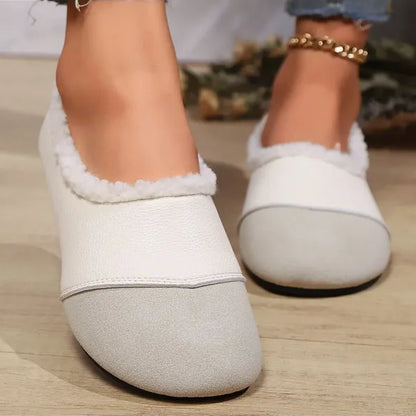 Warm and luxurious winter leather shoes for women