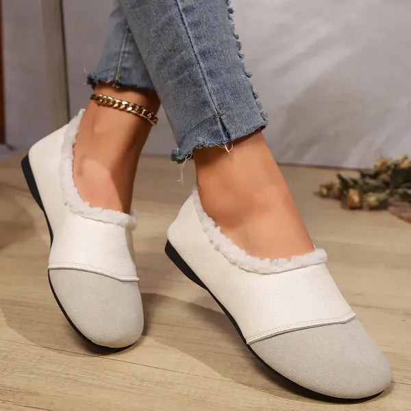 Warm and luxurious winter leather shoes for women