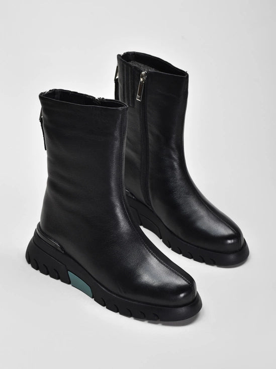 Women's zip-up thick-soled warm boots