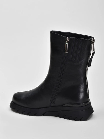 Women's zip-up thick-soled warm boots